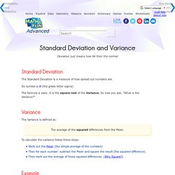 D - Standard Deviation and Variance
