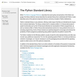 La bibliothèque standard — Documentation Python 3.7.7