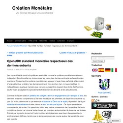 OpenUDC standard monétaire respectueux des derniers entrants