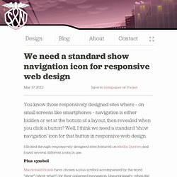 We need a standard show navigation icon for responsive web design