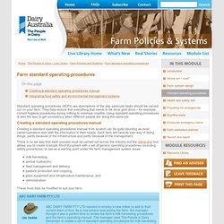 Farm standard operating procedures