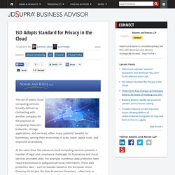 ISO Adopts Standard for Privacy in the Cloud