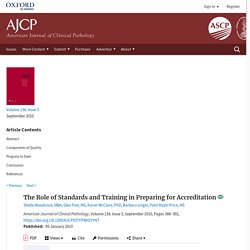 Role of Standards and Training in Preparing for Accreditation