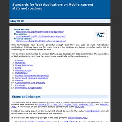 Standards for Web Applications on Mobile: current state and roadmap (May 2012)
