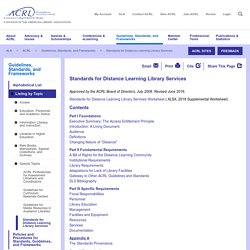 Standards for Distance Learning Library Services