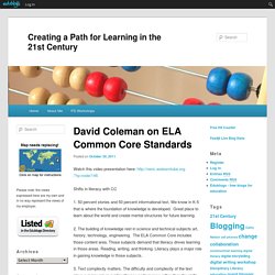 David Coleman on ELA Common Core Standards