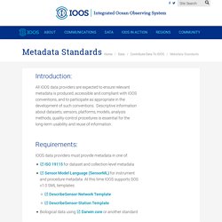 Metadata Standards - The U.S. Integrated Ocean Observing System (IOOS)
