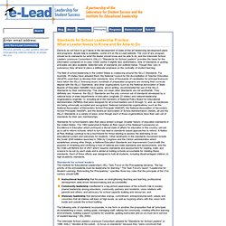Standards for School Leadership Practice: What a Leader Needs to Know and Be Able to Do [e-Lead]