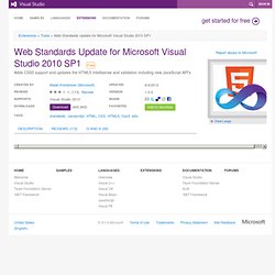 Web Standards Update for Microsoft Visual Studio 2010 SP1 extensión