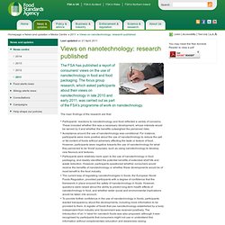 FSA 21/04/11 Views on nanotechnology: research published