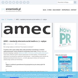 AMEC - standardy mierzenia social media cz. 5 - wpływ - Anna Miotk