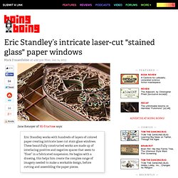 Eric Standley’s intricate laser-cut "stained glass" paper windows