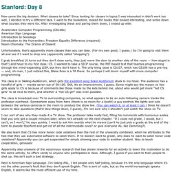 Stanford: Day 8 (Aaron Swartz: The Weblog)