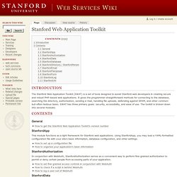Stanford Web Application Toolkit - Web Services Wiki