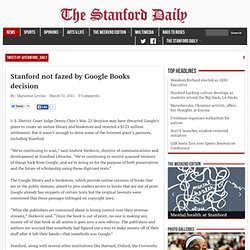 Stanford not fazed by Google Books decision