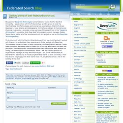Stanford shows off their federated search tool » Federated Searc