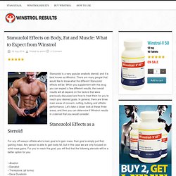 Stanozolol Effects on Body, Fat and Muscle: What to Expect from Winstrol