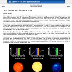 Star Colors and Temperatures