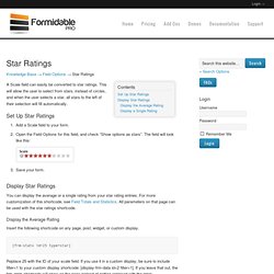 Using Star Ratings