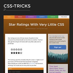Star Ratings With Very Little CSS