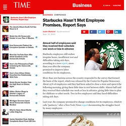 Starbucks Hasn’t Met Employee Promises, Report Says