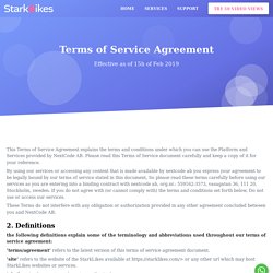 Stark Likes - Terms and Conditions