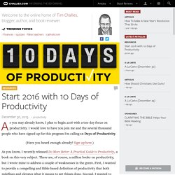 Start 2016 with 10 Days of Productivity