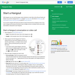 Start a Hangout - Hangouts Help