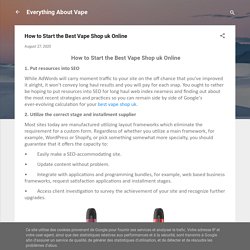 How to Start the Best Vape Shop uk Online