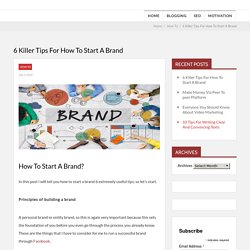 How To Start A Brand