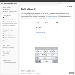 Start Developing iOS Apps (Swift): Build a Basic UI