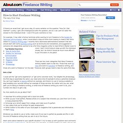 Start Freelance Writing - How to Start a Freelance Writing Career