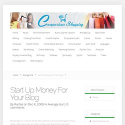 Start Up Money For Your Blog
