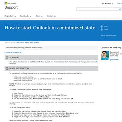 How to start Outlook in a minimized state