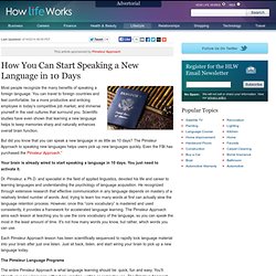 How You Can Start Speaking a New Language in 10 Days