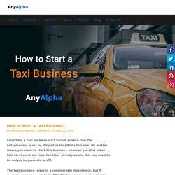 How to Start a Taxi Business - Step by Step