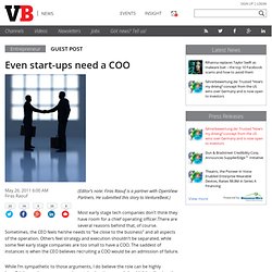 Even start-ups need a COO