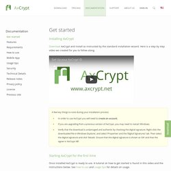 Démarrer - AxCrypt - Des fichiers sécurisés pour vous et votre équipe