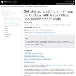 Get started creating a mail app for Outlook with Napa Office 365 Development Tools