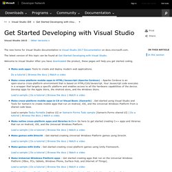 Get Started Developing with Visual Studio