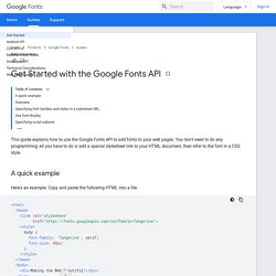 Getting Started - Google Web Fonts â€” Google Developers