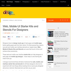 Web, Mobile UI Starter Kits and Stencils For Designers
