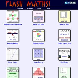 Algebra starters, activities and games - FlashMaths.co.uk