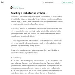 Starting a tech startup with C++
