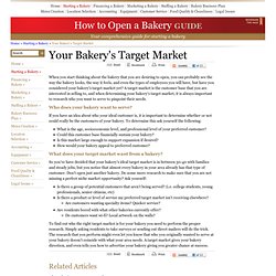 Starting a Bakery - Your Bakery's Target Market
