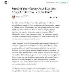 Starting Your Career As A Business Analyst : How To Become One?