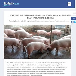 Starting Pig Farming Business in South Africa - Business Plan (PDF, Word & Excel) - BizBolts