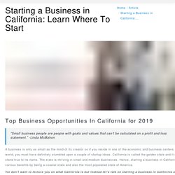 Starting A Business In California