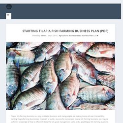 Starting Tilapia Fish Farming Business Plan (PDF) - StartupBiz Global