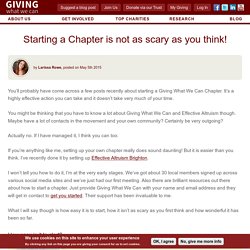 Starting a Chapter is not as scary as you think!